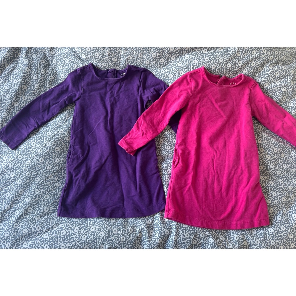 Primary long sleeve cozy sweatshirt dresses, set of 2